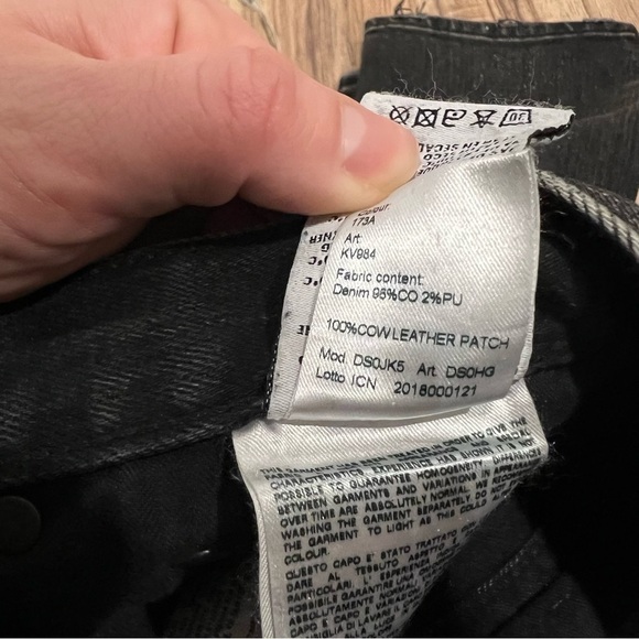 R13 Stovepipe Addison Wash Black Jean - Picture 9 of 14